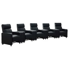 Toohey Upholstered Tufted Recliner Living Room Set Black