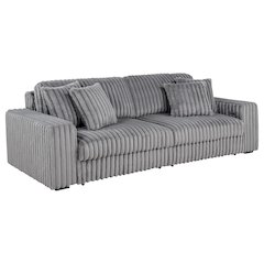Jacana Corduroy Upholstered Dual Power Chaise Sofa Grey