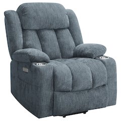 Houston Upholstered Power Lift Recliner Slate Blue
