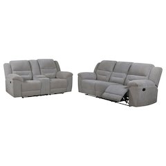 Gilson 2-piece Chenille Upholstered Sofa Set Grey