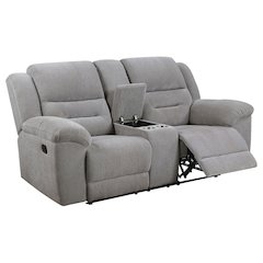 Gilson Chenille Upholstered Reclining Loveseat Grey