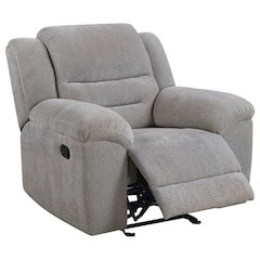Gilson Chenille Upholstered Reclining Glider Recliner Grey