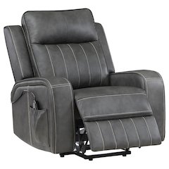 Raelynn Upholstered Power Lift Recliner Chair Grey
