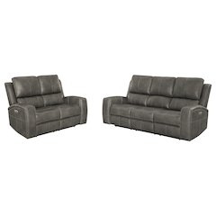 Brickston 2-piece Triple Power Reclining Sofa Set Charcoal