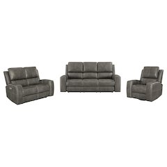 Brickston 3-piece Triple Power Reclining Sofa Set Charcoal