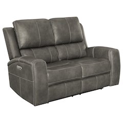 Brickston Triple Power Reclining Loveseat Charcoal