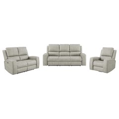 Brickston 3-piece Triple Power Reclining Sofa Set Grey