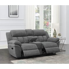 Bahrain Upholstered Motion Loveseat Charcoal