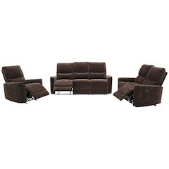 Navarro Chenille Upholstered Glider Recliner Dark Brown