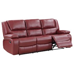 Camila Upholstered Motion Reclining Sofa Red