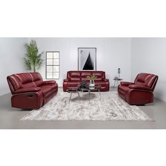 Camila 3-piece Upholstered Reclining Sofa Set Red