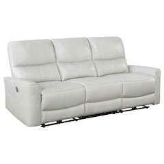 Greenfield Upholstered Power Reclining Sofa Dove Grey
