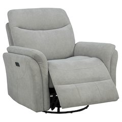 Adler Upholstered Power Swivel Glider Recliner Ivory