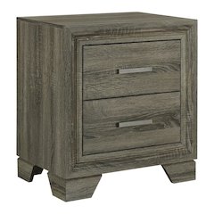 Brown Nightstand with 2 Drawers and Transitional Design