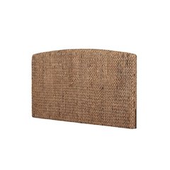 Brown Woven Banana Leaf Queen Panel Headboard, Honey Wood Legs, Coastal