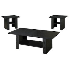 Rodez 3-piece Engineered Wood Coffee Table Set Black Oak