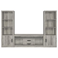 Burke 3-piece 59" TV Entertainment Center Grey Driftwood