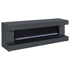 Mallory TV Stand Fireplace Console Bluetooth Speaker Grey High Gloss