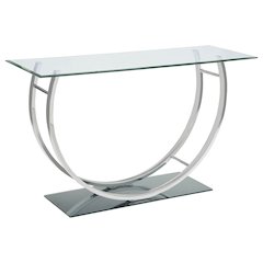 Danville U-shaped Glass Top Entryway Console Table Chrome