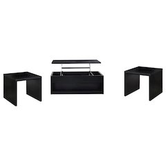 Knapp 3-piece Lift Top Coffee Table Set Black