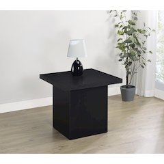 Max Square Engineered Laminate End Side Table Black