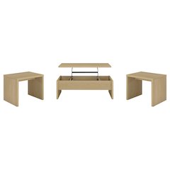 Canoga 3-piece Lift Top Cocktail Coffee Table Set Light Oak