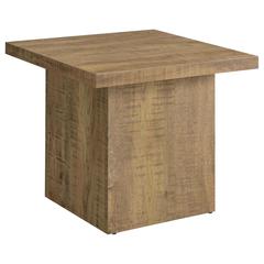 Square Green Wood End Table for Living Room, Stylish Side Table
