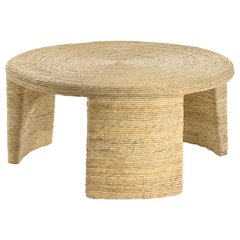 Artina Woven Rattan Round Coffee Table Natural Brown