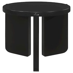 Cordova Round Solid Wood End Table Black