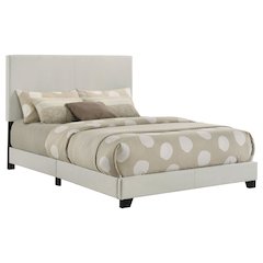 Dorian Fabric Upholstered Full Panel Bed Cream