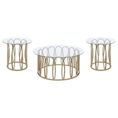 Monett 3-piece Coffee and End Table Set Chocolate Chrome