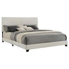 Dorian Fabric Upholstered Eastern King Panel Bed Cream