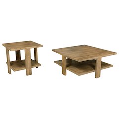 Dawn 2-piece Round Coffee and End Table Set Mango Brown