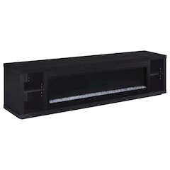 Deiter 79-inch TV Stand Fireplace Media Console Black