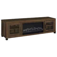 Havering 71-inch TV Stand Fireplace Media Console Dark Pine