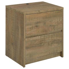 Contemporary Mango Nightstand with Led Lights and USB Port
