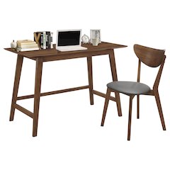 Karri 2-piece Home Office Computer Desk and Chair Set Walnut