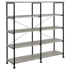 Analiese 63-inch 4-shelf Double Bookshelf Grey Driftwood