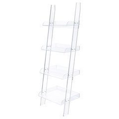 Amaturo 72-inch 4-shelf Acrylic Ladder Bookshelf Clear