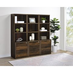 Westpark 3-piece Wall Unit Bookcase Set with USB Dark Pine