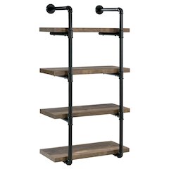 Rustic Wall Shelf – Stylish Shelves for Room Wall with Four Tiers