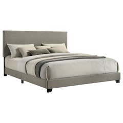 Dorian Fabric Upholstered California King Panel Bed Taupe