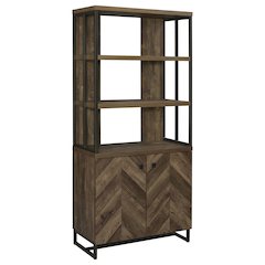 Millbrook 71-inch 2-door Storage Bookshelf Rustic Oak
