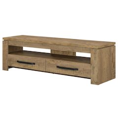 TV stand, 2 drawers, engineered wood, rubberwood solids & walnut veneers