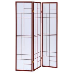 Katerina 3-Panel Room Divider Folding Shoji Screen Cherry
