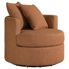 Debbie Upholstered Swivel Accent Chair Burnt Orange