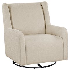 Serra Boucle Upholstered Swivel Glider Recliner Sandy Beige