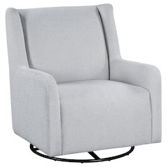 Serra Boucle Upholstered Swivel Glider Recliner Dove Grey