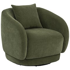Arnaud Chenille Upholstered Swivel Accent Chair Green
