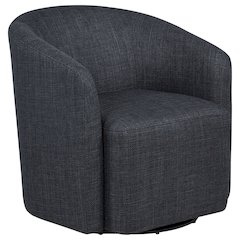 Mossbrook Fabric Upholstered Swivel Accent Chair Anthracite